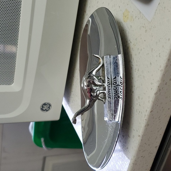 Sinclair Dino Dinosaur Oil Advertising Ashtray Chrome vintage antique - Picture 10 of 17